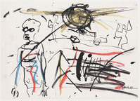 KT 1997 128
<br/>
Zonder titel figuur en vliegtuig
<br/>
<em>Klinkenberg, John (1953)</em>